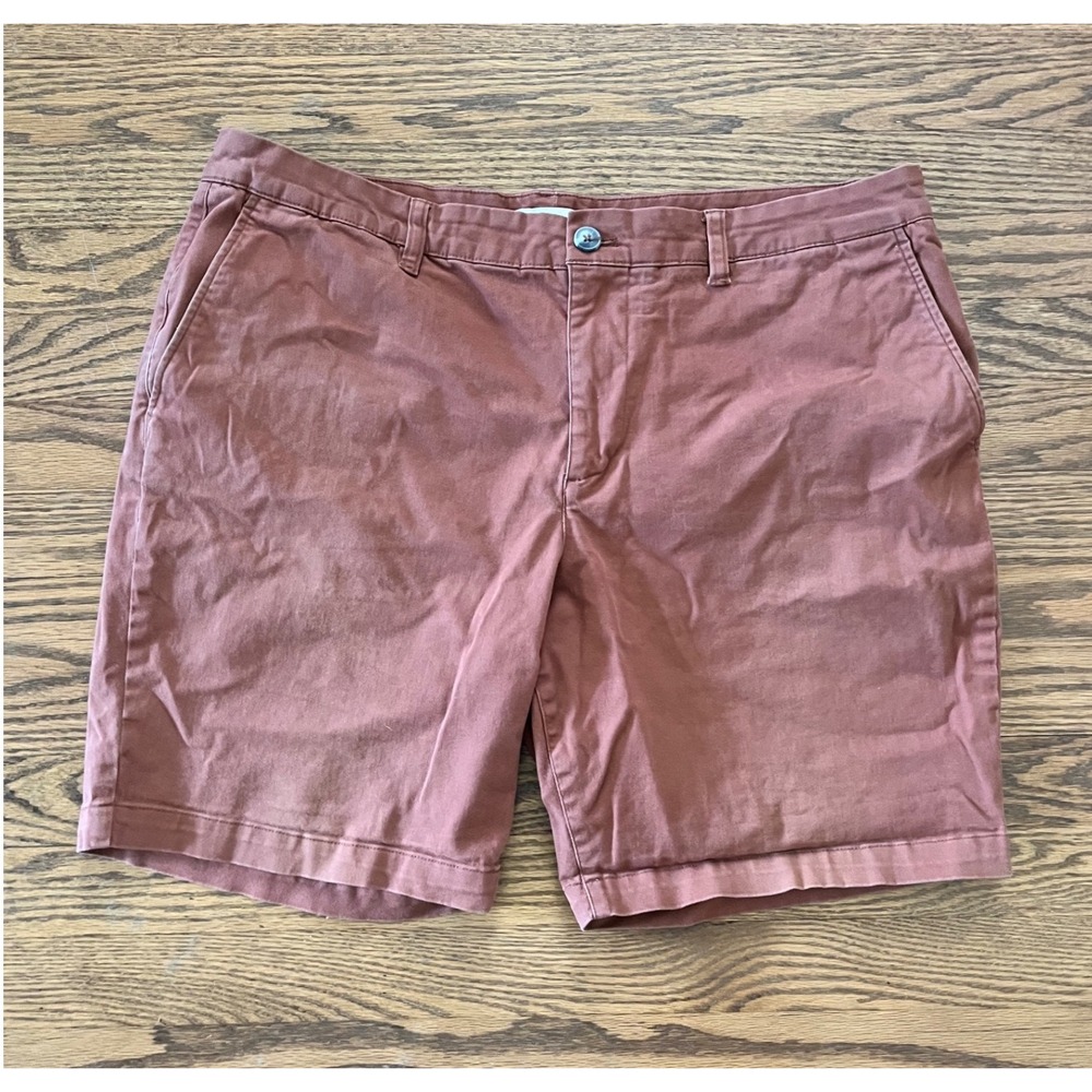 Hawker Rye Mens 36 Rust Clay Brown Stretch Cotton Chino Shorts 9 Inch Inseam